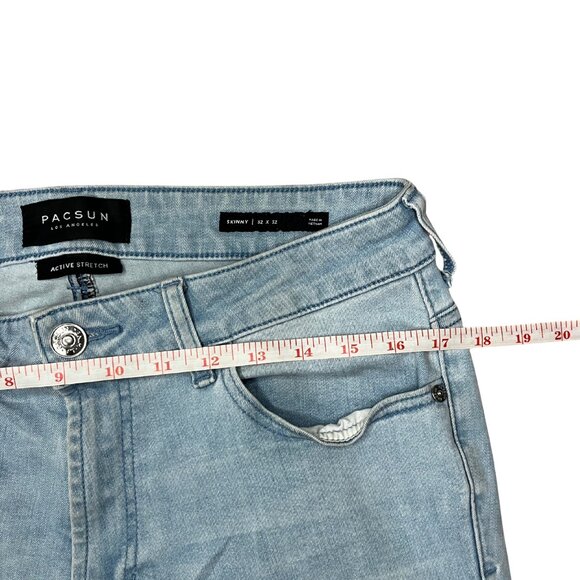 PacSun Active Stretch Skinny Jeans Light Wash Men's 32x32 Soft Denim Casual - Picture 6 of 15